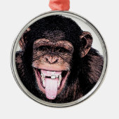 Chimpansee Metalen Ornament (Voorkant)