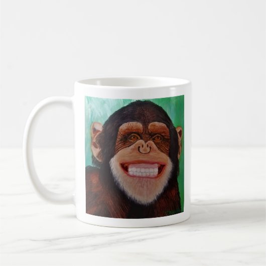 Chimpansee Mmiling Monkey Print Koffiemok (Links)