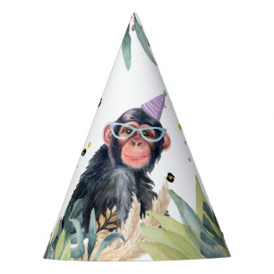 Chimpansee Monkey Party Dieren Safari Verjaardag Feesthoedjes