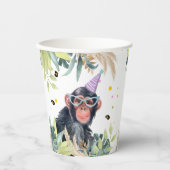 Chimpansee Monkey Party Dieren Verjaardagsafari Papieren Bekers (Voorkant)