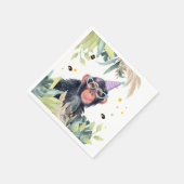 Chimpansee Monkey Party Dieren Verjaardagsafari Servet (Hoek)