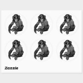 Chimpansee Monkey Wearing sun Glasses Originele ku Ronde Sticker (Vel)