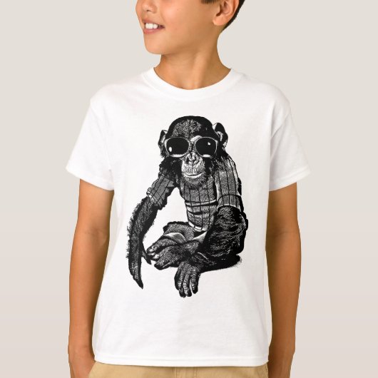 Chimpansee Monkey Wearing sun Glasses Originele ku T-shirt (Voorkant)