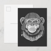 Chimpansee Motorcycle Rider Briefkaart (Voorkant / Achterkant)