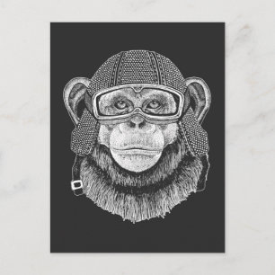 Chimpansee Motorcycle Rider Briefkaart