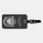 Chimpansee Motorcycle Rider | Jouw namen toevoegen Bagagelabel (Voorkant horizontaal)