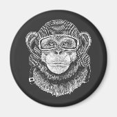 Chimpansee Motorcycle Rider Magneet (Voorkant)