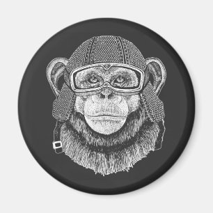 Chimpansee Motorcycle Rider Magneet