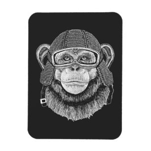 Chimpansee Motorcycle Rider Magneet