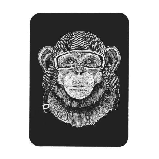 Chimpansee Motorcycle Rider Magneet (Verticaal)