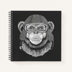 Chimpansee Motorcycle Rider Notitieboek