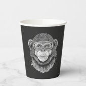 Chimpansee Motorcycle Rider Papieren Bekers (Links)