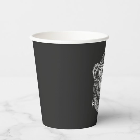 Chimpansee Motorcycle Rider Papieren Bekers (Voorkant)