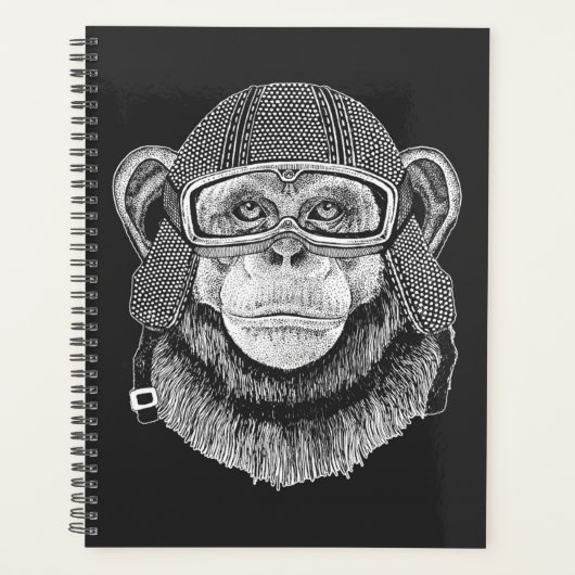 Chimpansee Motorcycle Rider Planner (Voorkant)