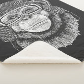 Chimpansee Motorcycle Rider Sherpa Deken (3/4)