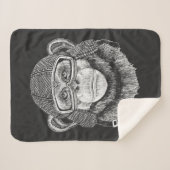 Chimpansee Motorcycle Rider Sherpa Deken (Voorkant (horizontaal))