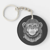 Chimpansee Motorcycle Rider Sleutelhanger (Voorkant)