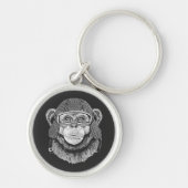 Chimpansee Motorcycle Rider Sleutelhanger (Voorkant)