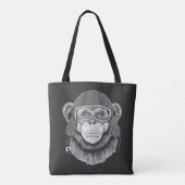 Chimpansee Motorcycle Rider Tote Bag (Achterkant)