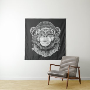 Chimpansee Motorcycle Rider Wandkleed