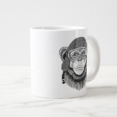 Chimpansee Motorrijder Grote Koffiekop (Voorkant rechts)