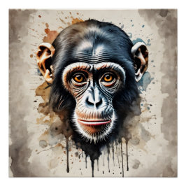 Chimpansee no 1 Glanzend Poster