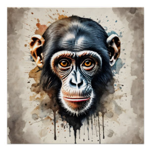 Chimpansee no 1 Glanzend Poster
