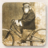  chimpansee op een fiets bier onderzetter (Voorkant)