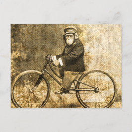 chimpansee op een fiets briefkaart