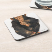 Chimpansee (Pan troglodytes). Jonge speelster Drankjes Onderzetter (Linkerzijde)