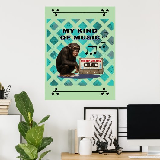 chimpansee poster (Thuiskantoor)