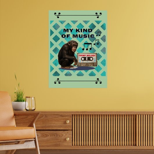 chimpansee poster (Woonkamer 2)