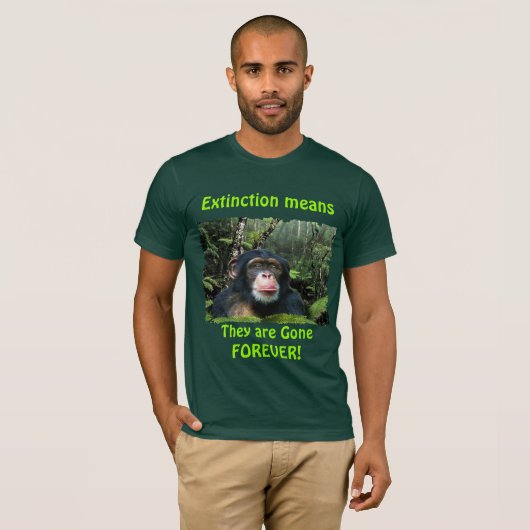 Chimpansee & Rainforest Art EXTINCTION T-shirt (Voorkant volledig)