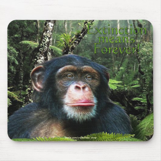 Chimpansee & Rainforest Wildlife-support Mousepad Muismat (Voorkant)