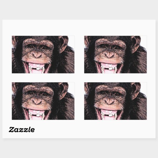 Chimpansee Rechthoekige Sticker (Vel)