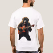 Chimpansee Rocker met elektrische gitaar T-shirt (Achterkant)