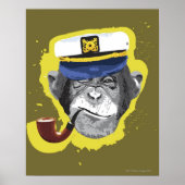 Chimpansee Roking Pipe Poster (Voorkant)
