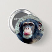 Chimpansee Ronde Button 5,7 Cm (Voorkant /achterkant)
