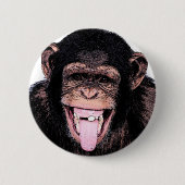 Chimpansee Ronde Button 5,7 Cm (Voorkant)