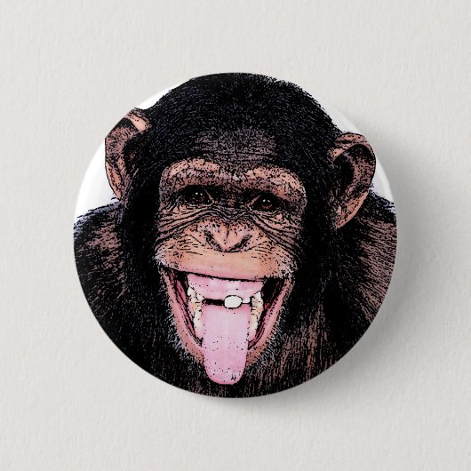 Chimpansee Ronde Button 5,7 Cm (Voorkant)