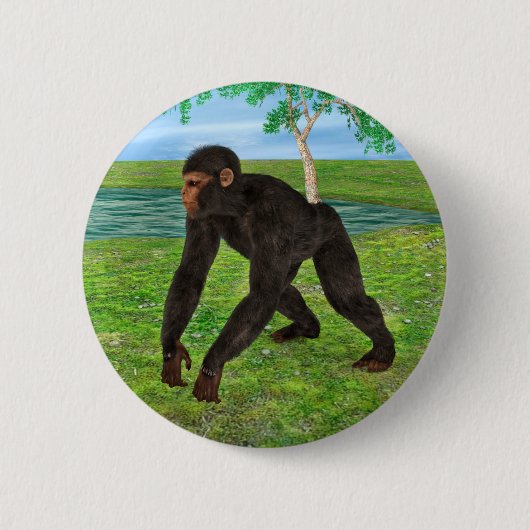 Chimpansee Ronde Button 5,7 Cm (Voorkant)
