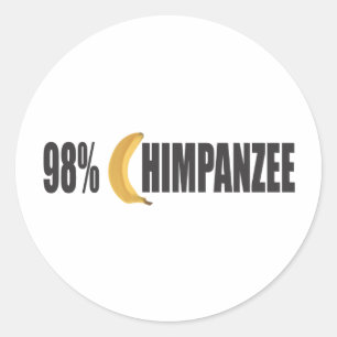 Chimpansee Ronde Sticker