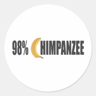 Chimpansee Ronde Sticker