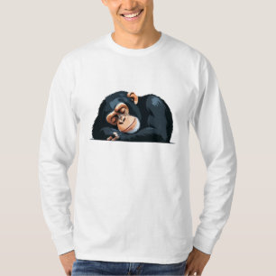 Chimpansee Schattig Leuk Dier Slapen Ontspannen T-shirt