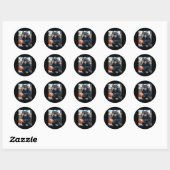 Chimpansee Sketll Monkey Grappig Graphic 1 Ronde Sticker (Vel)
