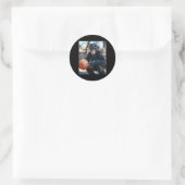 Chimpansee Sketll Monkey Grappig Graphic 1 Ronde Sticker (Tas)