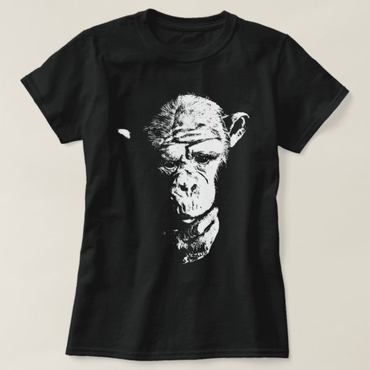 Chimpansee Thinking Monkey Ape Cool Chimp T-shirt (Design voorkant)
