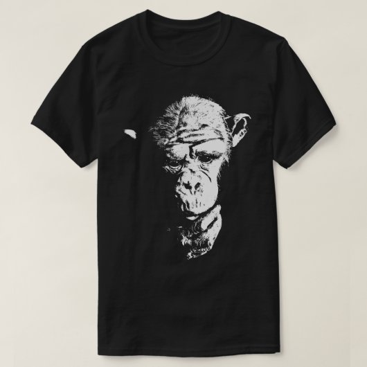 Chimpansee Thinking Monkey Ape Cool Chimp T-shirt (Design voorkant)