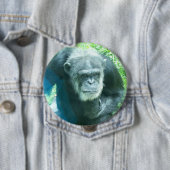 Chimpansee Thinking Ronde Button 4,0 Cm (In situ)