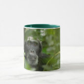 Chimpansee Verborgen Tussen De Vegetatie Mok (Midden)